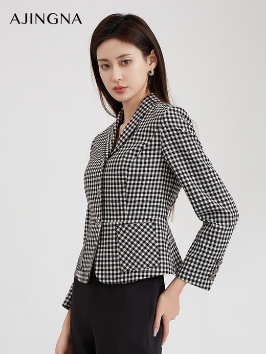 【商场同款】阿菁娜2024春季新款优雅收腰羊毛外套A29C107053 商品图3