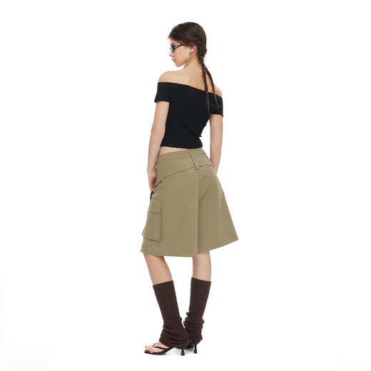 NUTH宽松阔腿搭片设计感多口袋工装五分中裤 商品图4