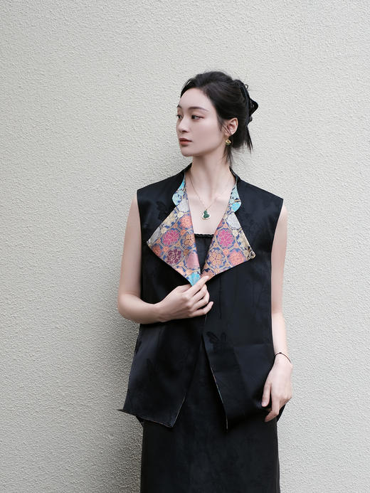 盛唐牡丹 |六合花开宋锦双面穿马甲 商品图7