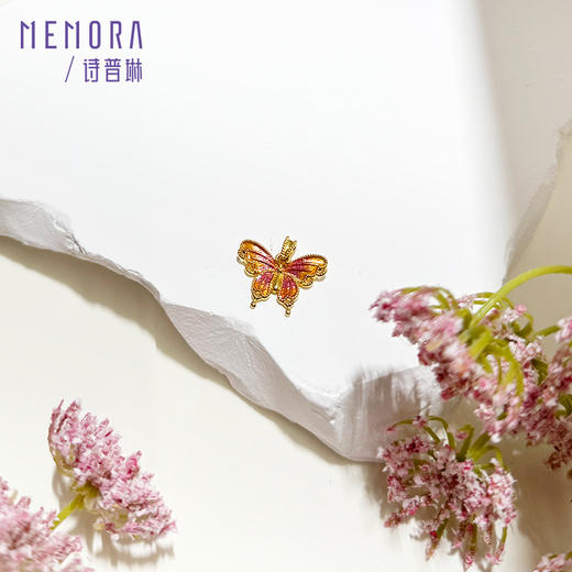 梦蝶 黄色18k金蝴蝶吊坠精美工艺彩蝶挂坠礼物MEMORA诗普琳KP219501 商品图3