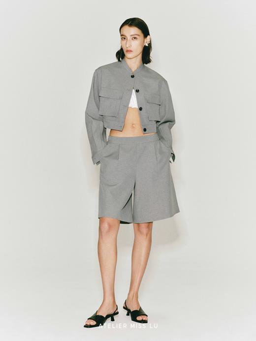 【薄暮飞行】造型大口袋立领短款外套 商品图1