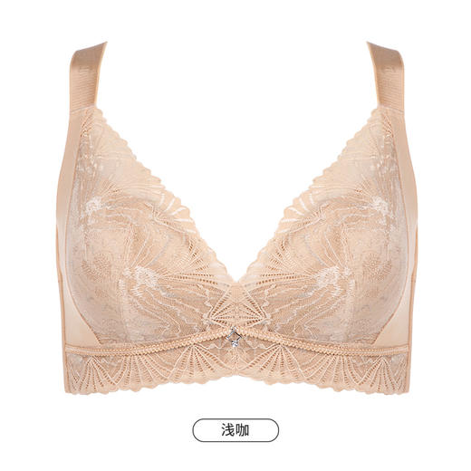 都市丽人美体纤塑中塑调整型内衣女蕾丝塑身C杯3/4杯超薄文胸无钢圈四排扣LJ43C7 商品图12