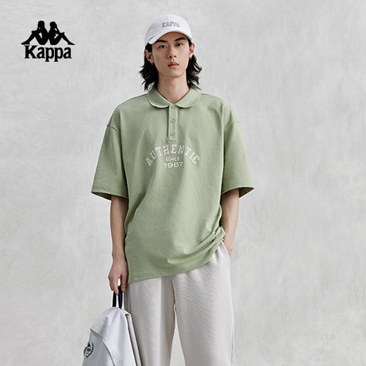 Kappa卡帕短袖POLO2024新款情侣男女夏多色运动半袖休闲学院风T恤K0EX2PD30D 商品图2