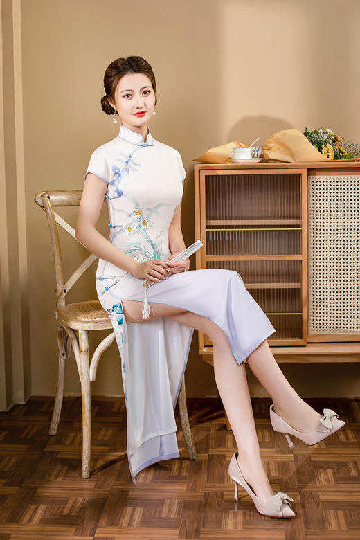 复古新中式改良旗袍气质名媛简约修身YM8058 商品图3
