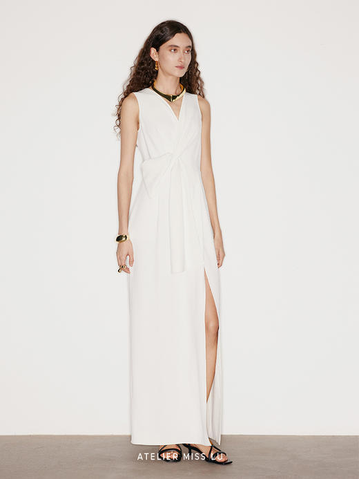 【月光舒曼】立体纽结设计侧开叉长礼裙 商品图1