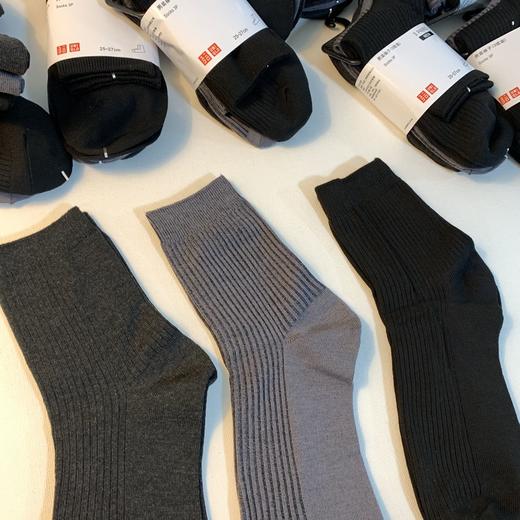 特价出~ U家男款竖纹理中通袜（一卡3双 ） 商品图11