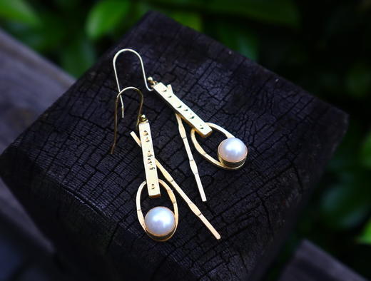 【Free Line II】 淡水珍珠耳饰 商品图0