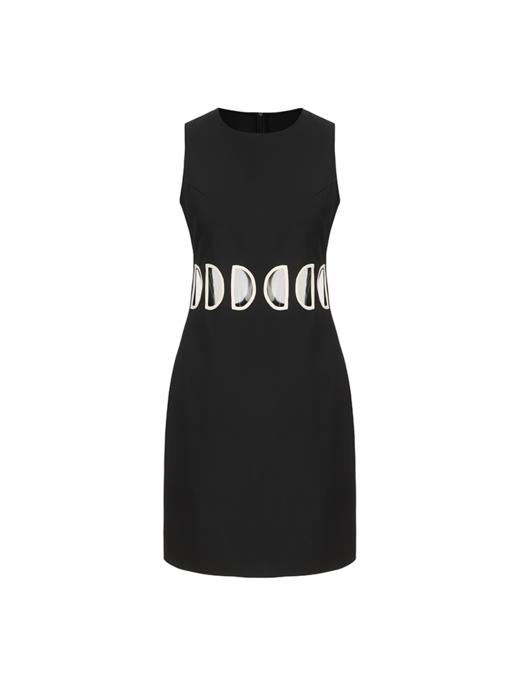 【遐想】腰部几何镂空撞色拼接收腰连衣裙 商品图4