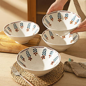 摩登主妇日式小花陶瓷餐具面碗家用拉面碗吃面碗大号碗汤碗斗笠碗