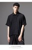 PINLI品立夏季新款暗纹短袖休闲衬衫男士潮牌宽松连肩袖衬衣B242113050 商品缩略图7