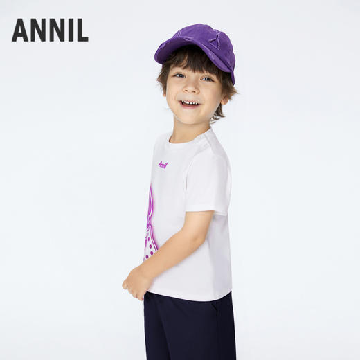 男童趣味全棉T恤短袖圆领上衣夏季新款安奈儿童装实体店同款XB421671 商品图1