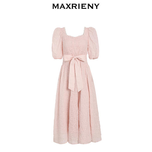 MAXRIENY落樱公主茶歇裙夏蝴蝶结连衣裙中长显瘦(货号:MC87DR273) 商品图4