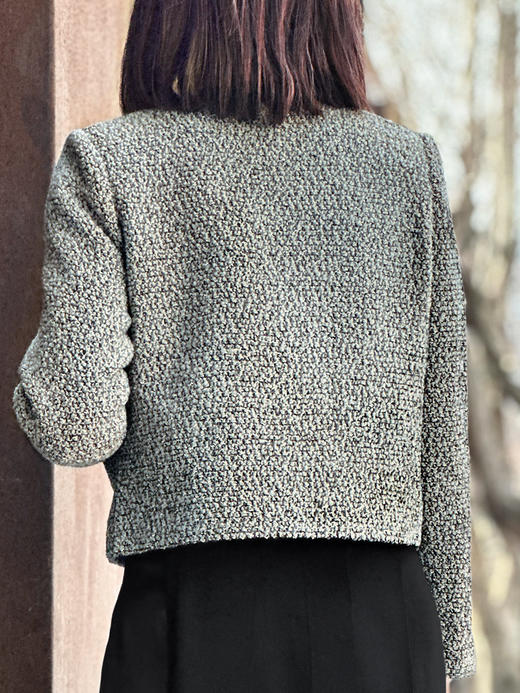 TYNVIE 圆领复古短外套-灰花呢 商品图8
