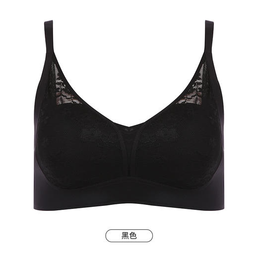 都市丽人Vbra内衣女浪漫蕾丝文胸无尺码3/4杯超薄款速干无钢圈二排扣LB461K 商品图8