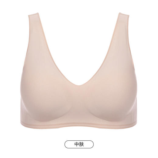 都市丽人Vbra内衣深V领口内衣女泳布文胸无尺码3/4杯薄款无钢圈无排扣LB46K4 商品图11