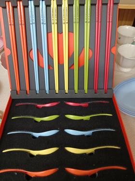 【酷彩炻瓷餐具】法国LE CREUSET酷彩彩虹筷子家用餐桌礼盒装陶瓷健康炫彩餐具套装