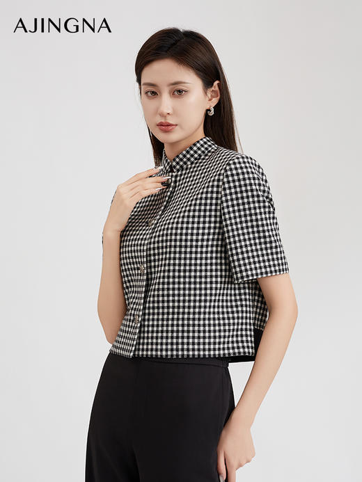 【商场同款】阿菁娜2024春季新款优雅简约立领外套A29C107011 商品图2