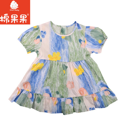 棉果果夏季新品女童纯棉巴厘纱泡泡袖连衣裙M222701224249 商品图1