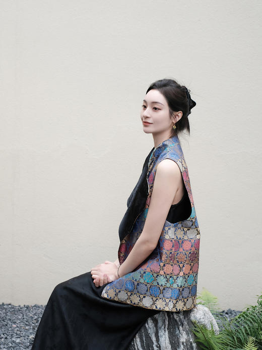 盛唐牡丹 |六合花开宋锦双面穿马甲 商品图6