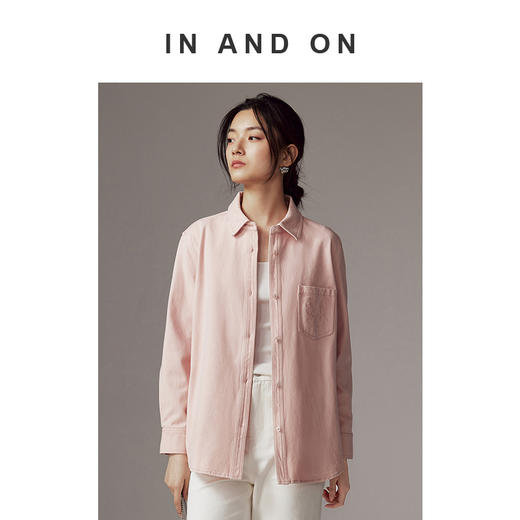 IN AND ON 色彩丹宁 复古雪花洗刺绣牛仔衬衫 54159 商品图2