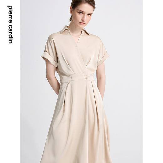 皮尔卡丹女装夏季新款通勤时尚都市双色短袖连衣裙C42DS12
 商品图2