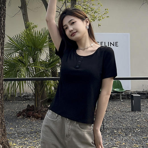 短袖小衫百搭打底高弹显瘦舒适女士上衣夏季薄款SZ2754 商品图0