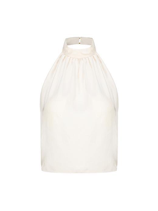 【破碎月光】露背长飘带挂脖醋酸上衣 商品图4