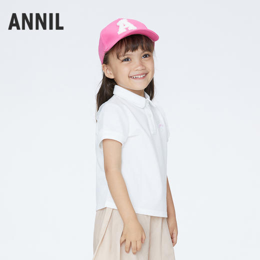 女童凉感POLO衫翻领短袖上衣夏季新款安奈儿童装实体店同款XG421700 商品图1