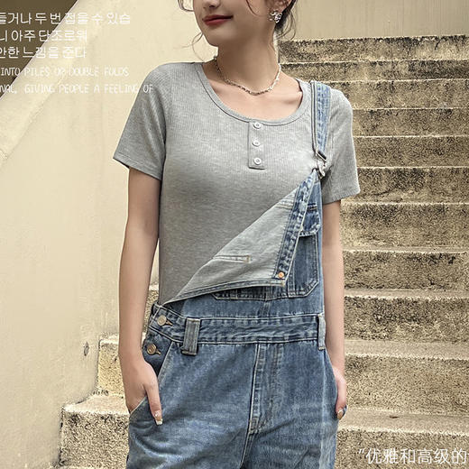 短袖小衫百搭打底高弹显瘦舒适女士上衣夏季薄款SZ2754 商品图3