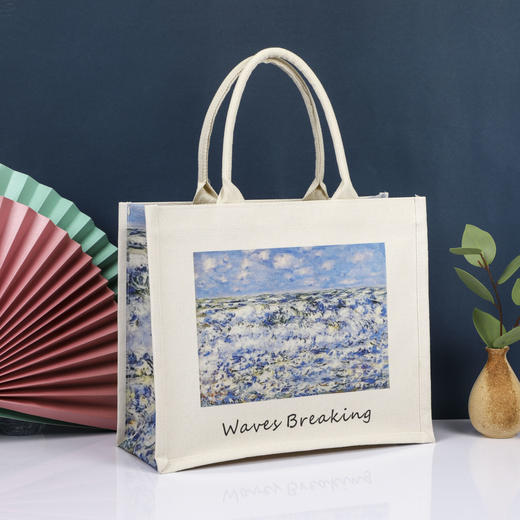 油画覆膜帆布托特包手提包手拎外出单肩购物袋大容量定制帆布袋 商品图0