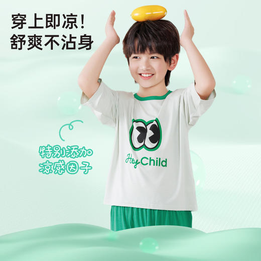【E】【69元任选2件，2件起拍】儿童萌眼仔印花二代爽爽衣套装（单个订单需拍2件，2件以下不发货） 商品图3