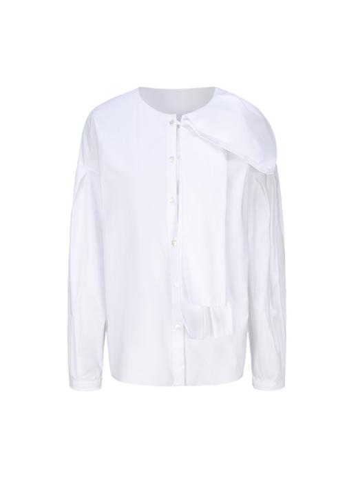 【白日】单侧装饰立体飘片设计白衬衫 商品图4