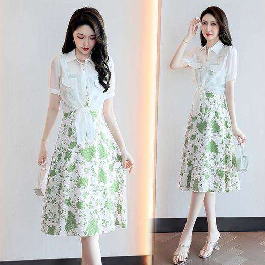 【预订·最迟6天发货】两件套连衣裙女夏2024年新款高级感气质洋气别致独特碎花裙子套装 商品图2