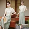 【预订·最迟6天发货】雪纺改良旗袍连衣裙女夏2024年新款复古盘扣新中式清新典雅两件套 商品缩略图3