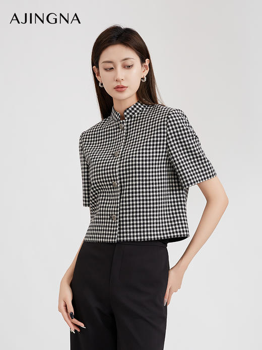 【商场同款】阿菁娜2024春季新款优雅简约立领外套A29C107011 商品图1