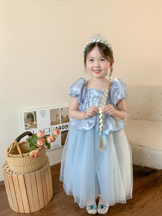 【超重工！艾莎公主裙】维木童装女童连衣裙2024夏季新款儿童韩版洋气公主裙纱裙宝宝裙子 商品图5