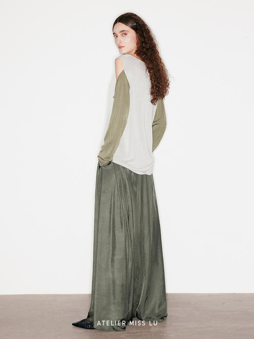 【林神月】飘逸超级大摆阔腿醋酸长裤 商品图2