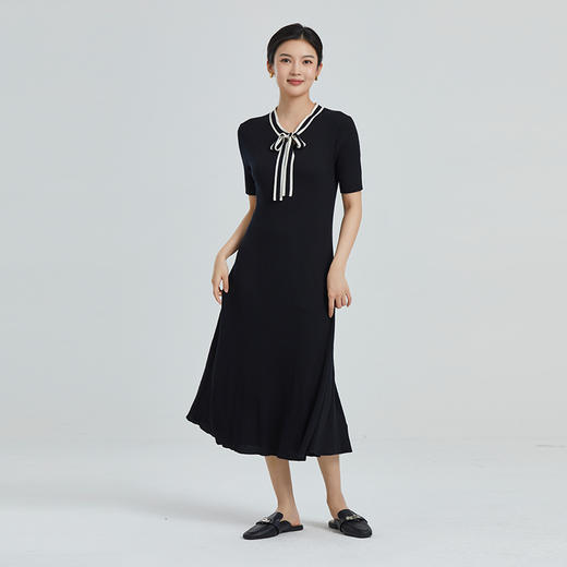东黎 • 山羊绒女士春夏精纺百搭中长款连衣裙 4221 商品图3