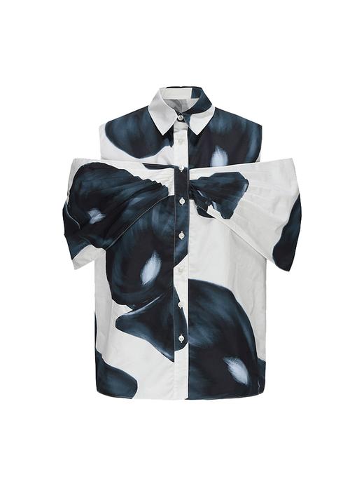 【夏日乐园】品牌定染马蹄莲印花立体拼接上衣 商品图4