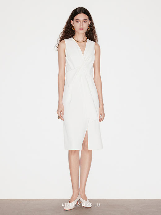 【旋转月光】立体纽结设计侧开叉连衣裙 商品图2