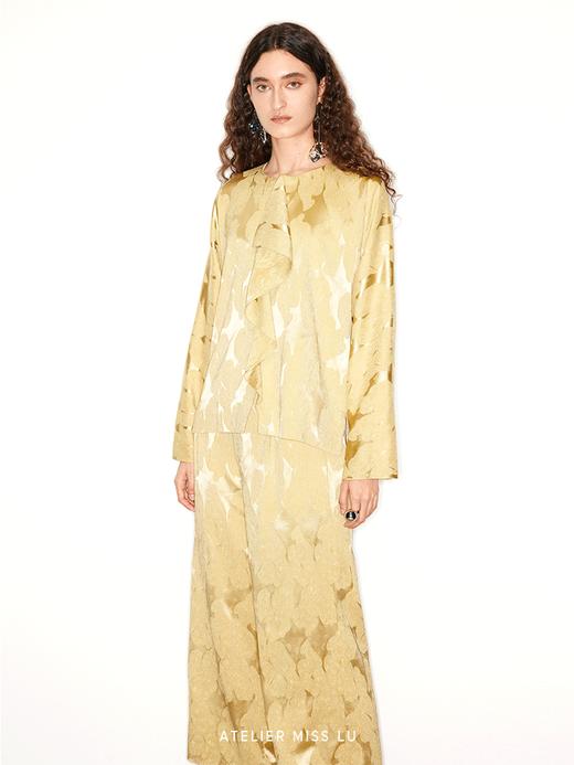 【流光闪烁】新中式立裁波浪飘片拼接醋酸上衣 商品图3