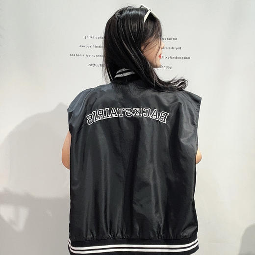 27WS棒球服领拉链无袖马夹外套40227（黑） 春季 407191032105 商品图2