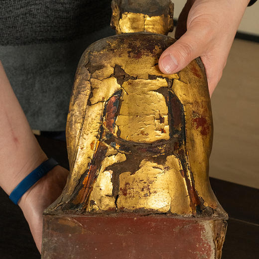 清 木胎金漆文官造像 商品图4