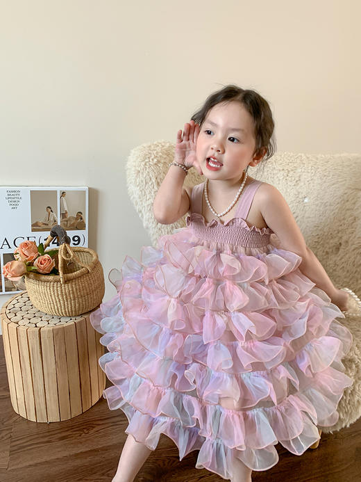 【吊带蓬蓬纱裙】维木童装女童连衣裙2024夏季新款儿童韩版吊带公主裙纱裙宝宝裙子 商品图5