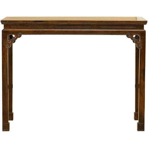 清 红木束腰马蹄腿如意云纹条桌 商品图5