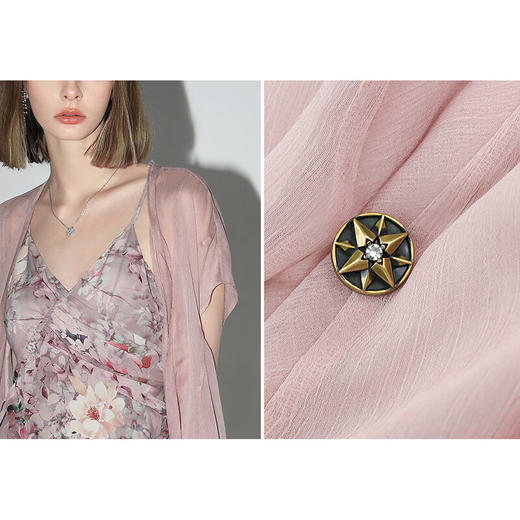 COCOBELLA重工13片拼接荷叶摆雪纺衫夏微透视遮阳小开衫LC517 商品图2