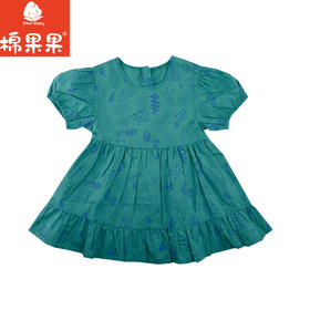 棉果果夏季新品女童纯棉巴厘纱泡泡袖连衣裙M222701224248