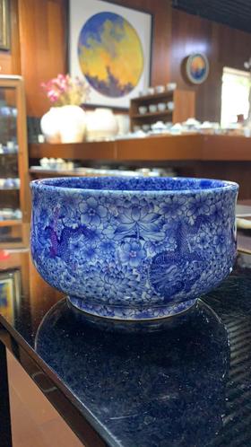 柴窑青花龙穿万花缸