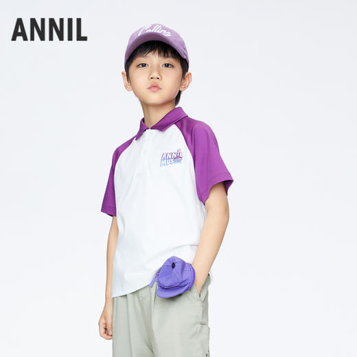 男童插肩袖POLO衫翻领短袖新款安奈儿童装实体店同款AB421741 商品图2