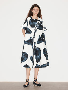 【夏日特调】品牌定染马蹄莲印花廓形连衣裙